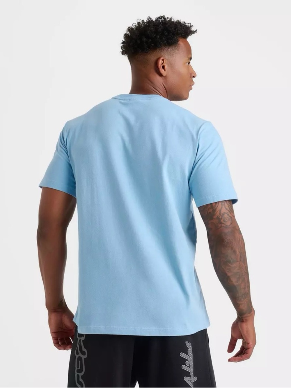 Adidas Originals Men's Medium Trefoil Tee T-Shirt - Ash Blue 100% COTTON - Picture 4 of 5